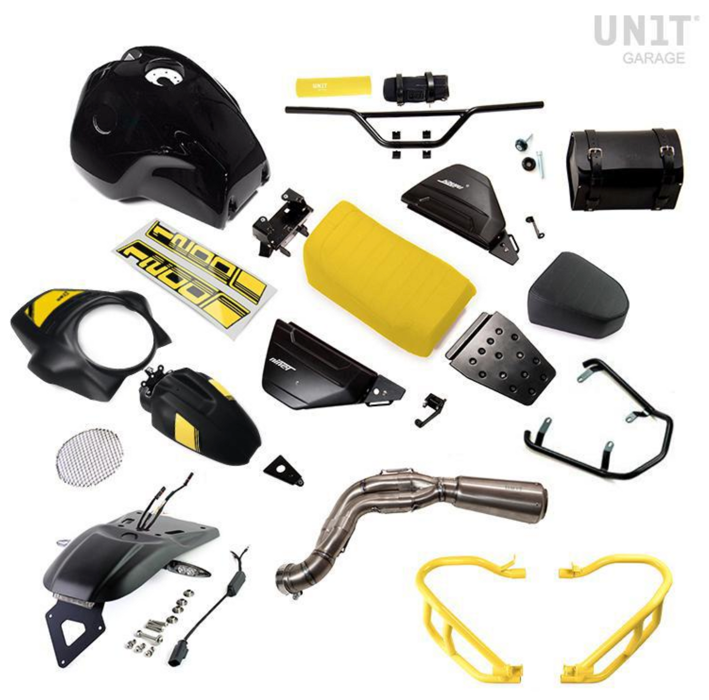 KIT NINET PARIS DAKAR AMARILLO 40TH CON ACCESORIOS