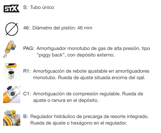 SUSPENSION OHLINS BMW R NINET ALTURA STANDARD STX 46 BM 440